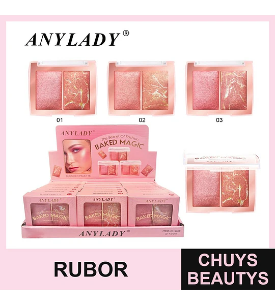 Paleta de Rubor Horno Mágico AnyLady con Dos Tonos Brillantes