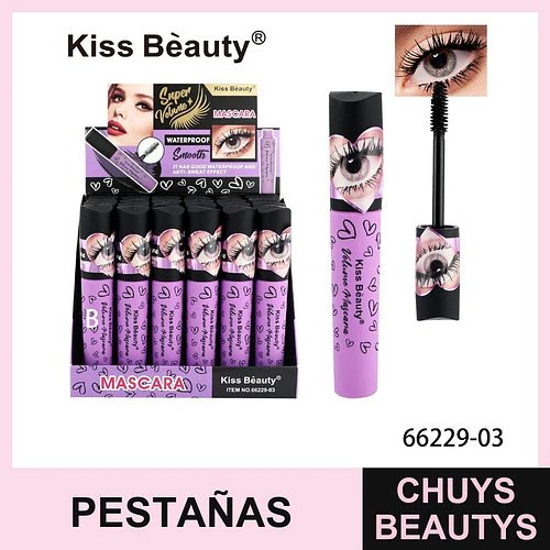 Mascara de Pestañas Super Volumen Waterproof Kiss Beauty - Chuys Beautys | Chuys Beautys