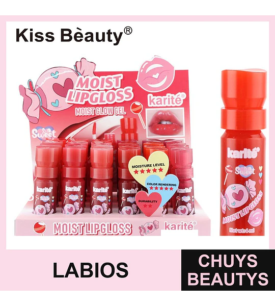 Brillo labial hidratante y con brillo Kiss Beauty Karité Sweet