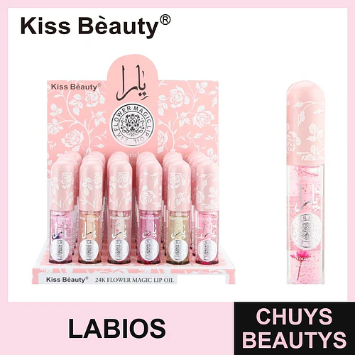 Aceite Labial Mágico 24K Flower Kiss Beauty que cambia de color - Chuys Beautys | Chuys Beautys
