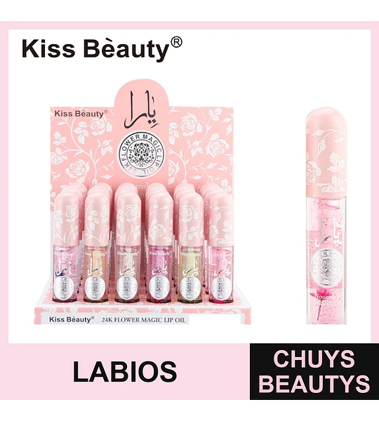 Aceite Labial Mágico 24K Flower Kiss Beauty que cambia de color