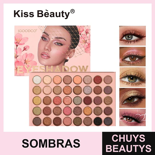 Paleta de Sombras de Ojos Kiss Beauty con 40 Tonos Mate y Brillantes - Chuys Beautys | Chuys Beautys