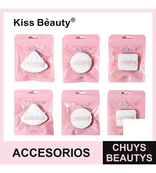 Set de esponjas de maquillaje Anguoer de alta calidad con formas variadas