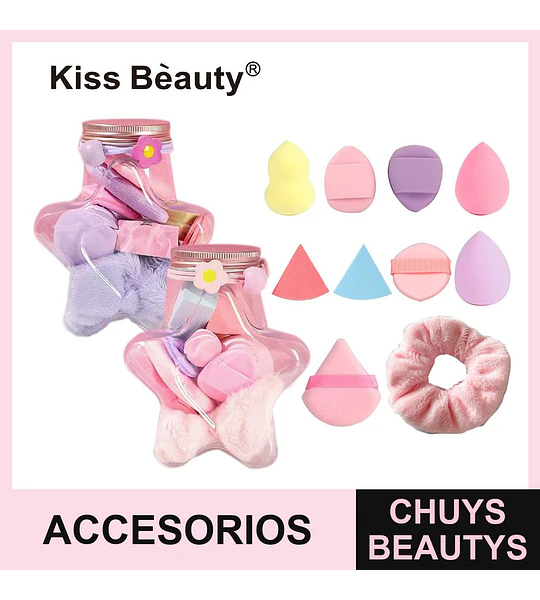 Set de Esponjas y Puffs de Maquillaje Variados Kiss Bèauty®
