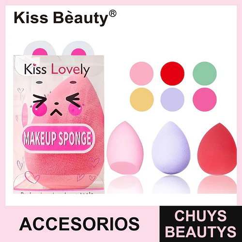 Esponja de Maquillaje Suave en Forma de Gota Kiss Bèauty para Aplicación Profesional - Chuys Beautys | Chuys Beautys