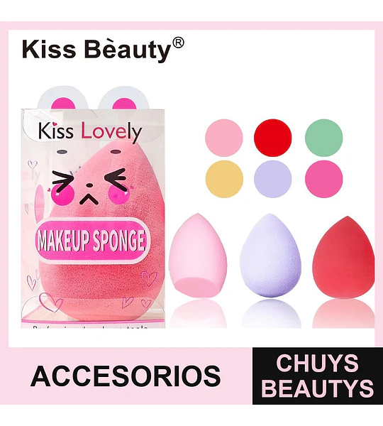 Esponja de Maquillaje Suave en Forma de Gota Kiss Bèauty para Aplicación Profesional