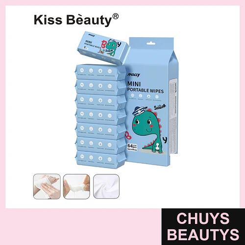 Toallitas Húmedas Portátiles Kiss Beauty con Extractos de Plantas y pH Balanceado - Chuys Beautys | Chuys Beautys