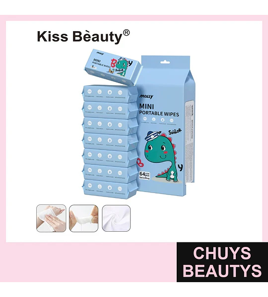 Toallitas Húmedas Portátiles Kiss Beauty con Extractos de Plantas y pH Balanceado