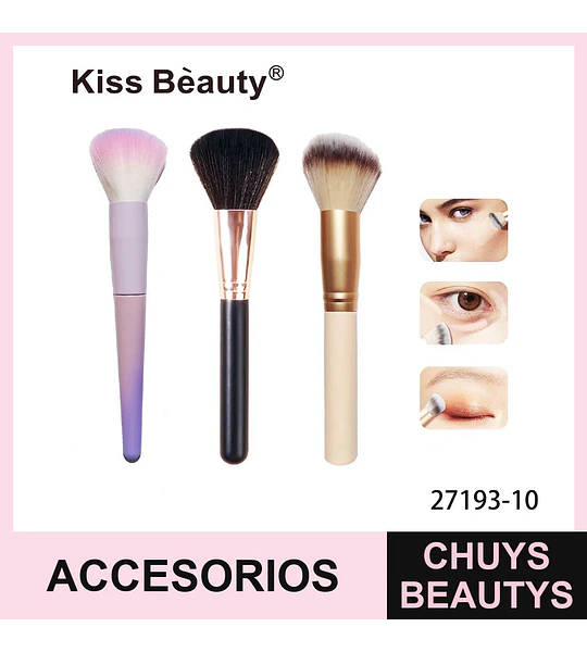 Set de Brochas de Maquillaje Variadas para Rostro y Ojos Kiss Bèauty