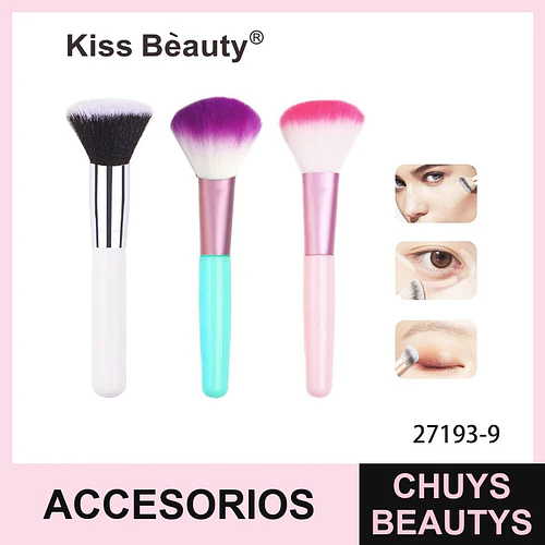 Set de Brochas de Maquillaje Suaves para Rostro y Ojos Kiss Bèauty - Chuys Beautys | Chuys Beautys