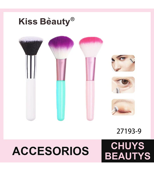 Set de Brochas de Maquillaje Suaves para Rostro y Ojos Kiss Bèauty