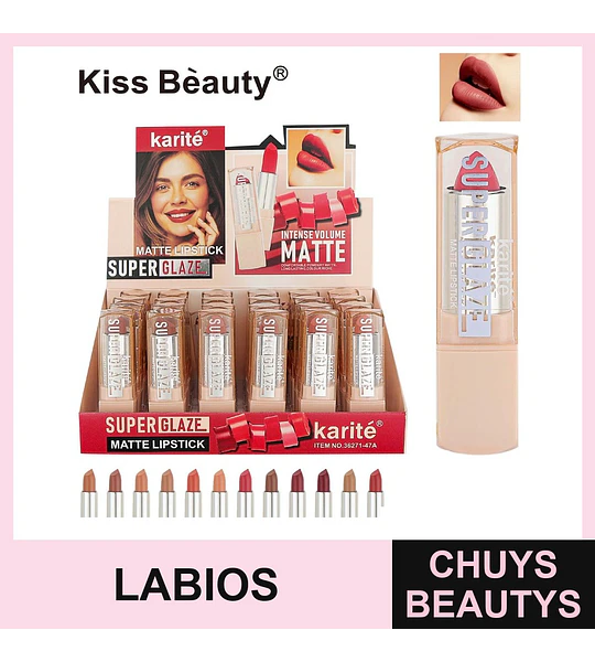 Labial Matte Super Glaze Karité de Larga Duración y Volumen Intenso