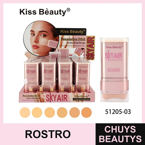 Foundation Stick Doble Cabezal Kiss Bèauty SKYAIR para Maquillaje Natural - Chuys Beautys | Chuys Beautys