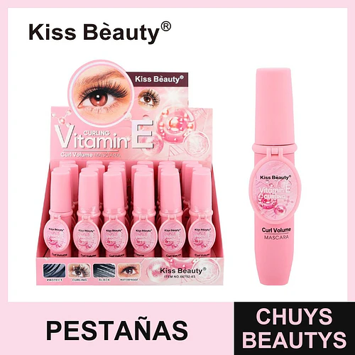 Máscara de Pestañas Kiss Bèauty Vitamin E Curling y Volumen Negro - Chuys Beautys | Chuys Beautys