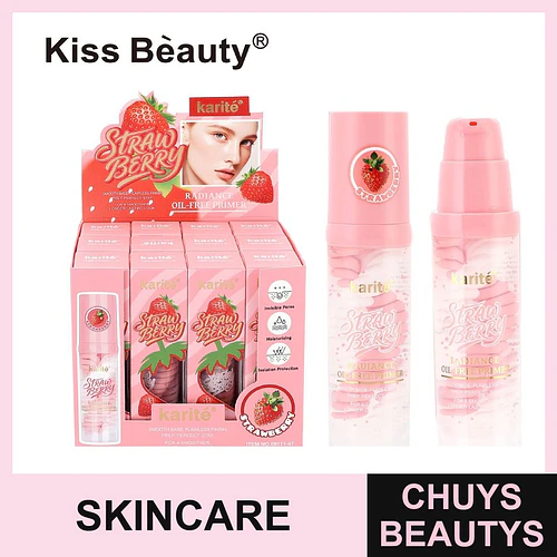 Primer facial Karité Strawberry Radiance Oil-Free para un acabado suave - Chuys Beautys | Chuys Beautys