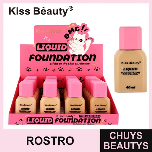 Base Líquida Delicada Kiss Bèauty con Acabado Natural - Chuys Beautys | Chuys Beautys