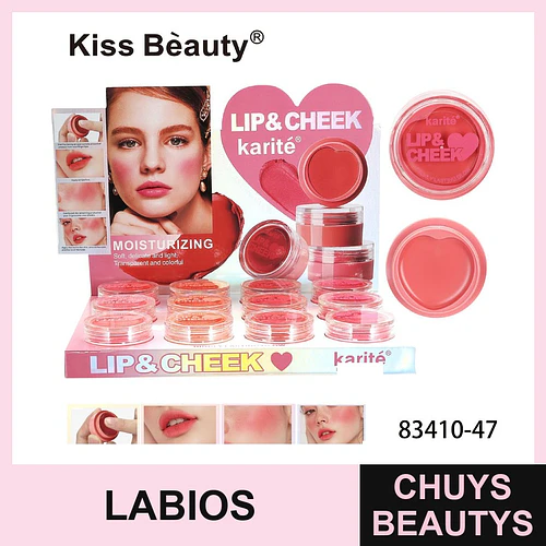 Bálsamo Labial y Rubor Cremoso Karité Kiss Beauty Hidratante Tono Duradero - Chuys Beautys | Chuys Beautys