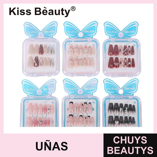 Uñas Postizas Decoradas Variadas con Adhesivo Kiss Bèauty DM-005 - Chuys Beautys | Chuys Beautys