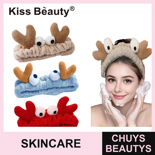 Diadema de felpa Kiss Bèauty para skincare con diseño de cangrejo - Chuys Beautys | Chuys Beautys