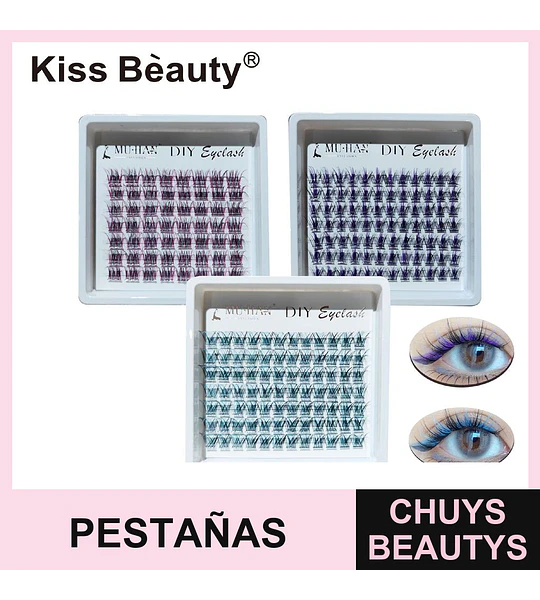 Pestañas Postizas DIY de Colores Vibrantes Kiss Bèauty 720 Piezas