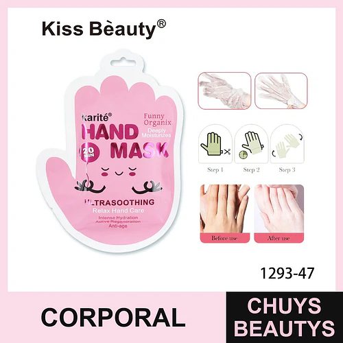 Mascarilla de Manos Ultrasuavizante e Hidratante Anti-Edad Kiss Beauty Karité - Chuys Beautys | Chuys Beautys