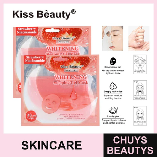 Mascarilla Facial Blanqueadora de Fresa y Niacinamida Kiss Beauty - Chuys Beautys | Chuys Beautys