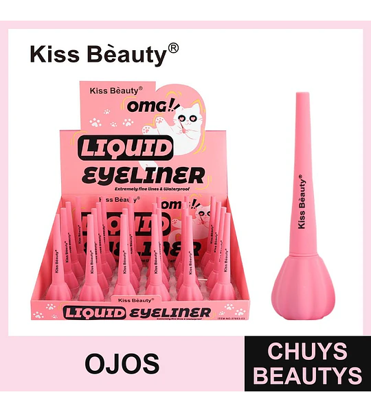 Delineador Líquido Ultrapreciso Waterproof Kiss Bèauty para Ojos