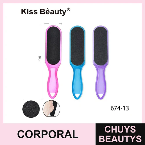 Lima exfoliante doble cara para pies Kiss Bèauty para eliminar durezas - Chuys Beautys | Chuys Beautys