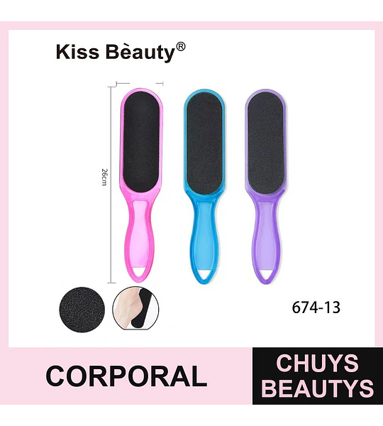 Lima exfoliante doble cara para pies Kiss Bèauty para eliminar durezas