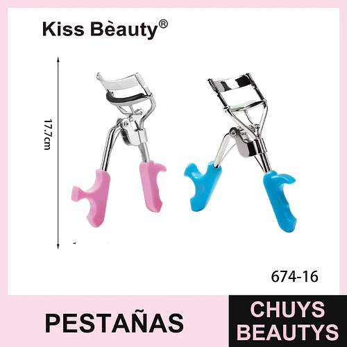 Rizador de Pestañas Portátil con Mango de Colores Kiss Bèauty - Chuys Beautys | Chuys Beautys