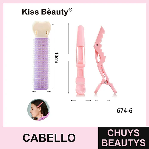 Set de Rizadores de Pelo y Pinzas para Styling Capilar Kiss Bèauty - Chuys Beautys | Chuys Beautys