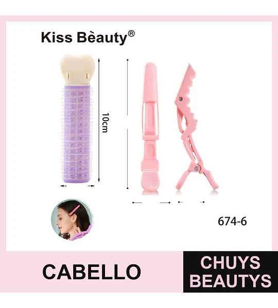 Set de Rizadores de Pelo y Pinzas para Styling Capilar Kiss Bèauty