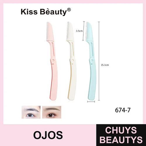 Perfilador de Cejas Plegable de Precisión Kiss Bèauty en Colores Pastel - Chuys Beautys | Chuys Beautys