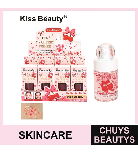 Primer Facial Kiss Beauty My Cherry Control Grasa e Hidratación 45ml