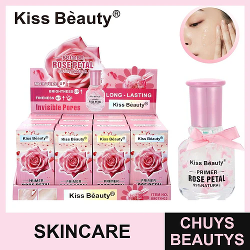 Primer facial Kiss Beauty Rose Petal hidratante y minimizador de poros - Chuys Beautys | Chuys Beautys