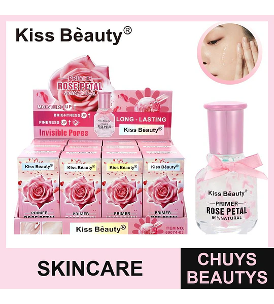 Primer facial Kiss Beauty Rose Petal hidratante y minimizador de poros
