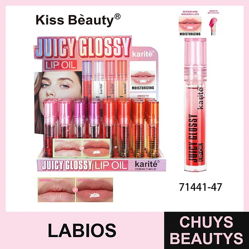 Aceite Labial Hidratante y Reparador Juicy Glossy Kiss Beauty Karité - Chuys Beautys | Chuys Beautys