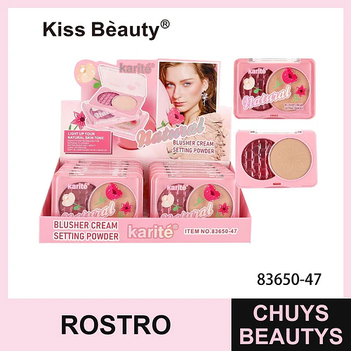 Rubor en Crema y Polvo Fijador Natural Karité para Tono de Piel Luminoso - Chuys Beautys | Chuys Beautys