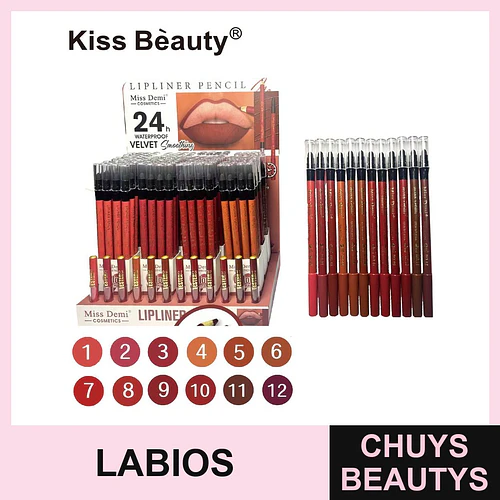Delineador de Labios Velvet Suavizante 24h Waterproof Miss Demi - Chuys Beautys | Chuys Beautys