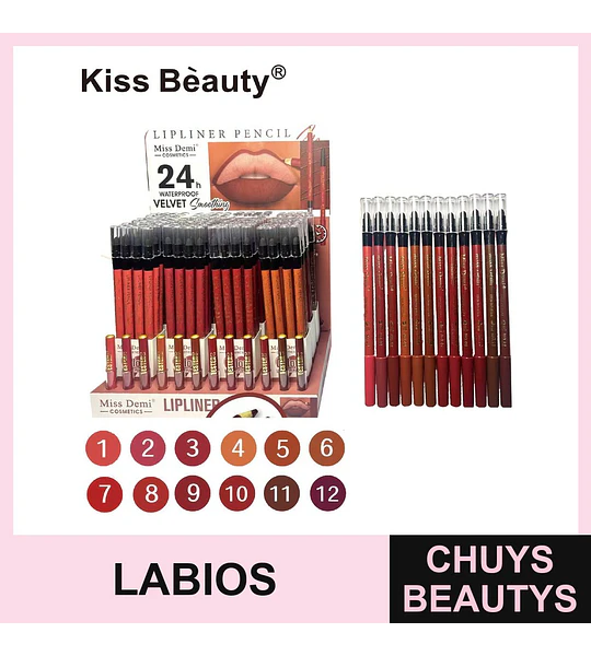Delineador de Labios Velvet Suavizante 24h Waterproof Miss Demi