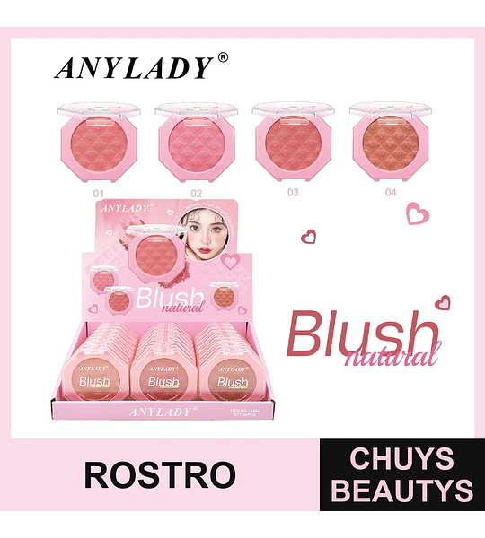 Rubor Compacto Natural ANYLADY para Mejillas Radiantes