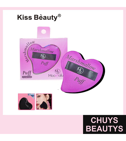Puff de Maquillaje Suave en Forma de Corazón Marshmallow Kiss Bèauty