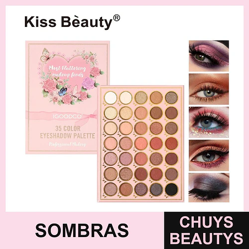 Paleta de Sombras Kiss Bèauty Profesional de 35 Tonos Variados - Chuys Beautys | Chuys Beautys