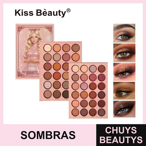 Paleta de Sombras Kiss Beauty Princess's Secret de Múltiples Tonos - Chuys Beautys | Chuys Beautys