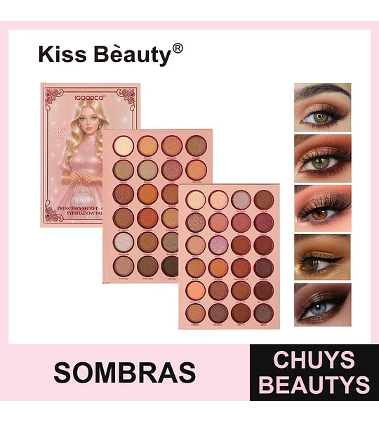 Paleta de Sombras Kiss Beauty Princess's Secret de Múltiples Tonos
