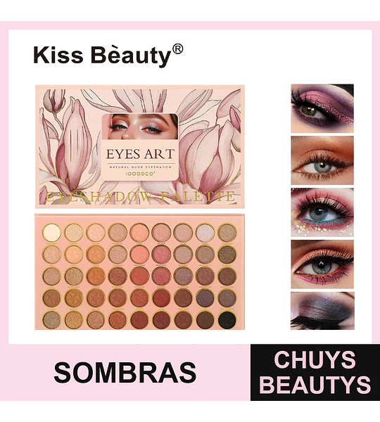 Paleta de Sombras Kiss Bèauty Eyes Art Natural Nude de 40 Tonos