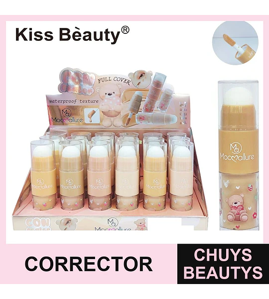 Corrector en Barra de Cobertura Total Waterproof Mocmallure con Esponja