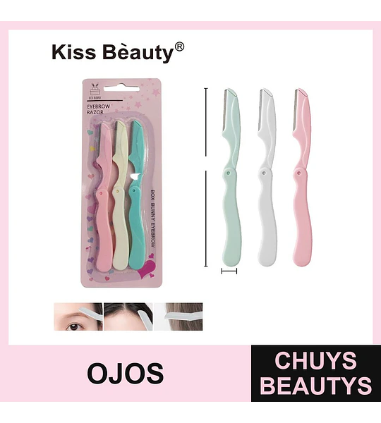 Set de 3 perfiladores de cejas plegables Kiss Bèauty Box Bunny