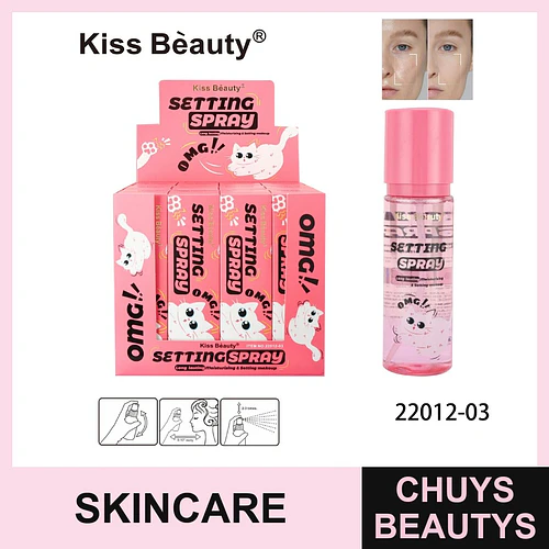 Setting Spray Kiss Beauty fijador de maquillaje larga duración hidratante - Chuys Beautys | Chuys Beautys