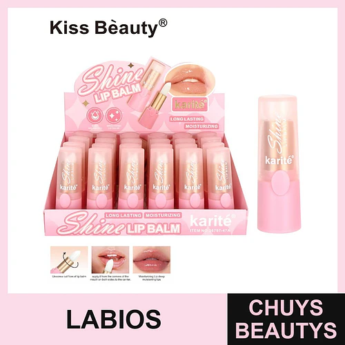 Bálsamo labial Kiss Beauty Shine hidratante y de larga duración - Chuys Beautys | Chuys Beautys